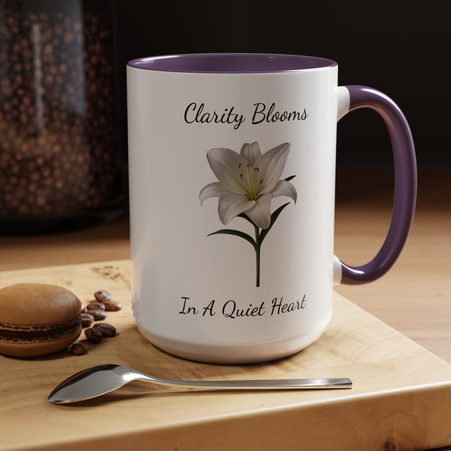 Accented Coffee Mug - Clarity Blooms In A Quiet Heart Lily