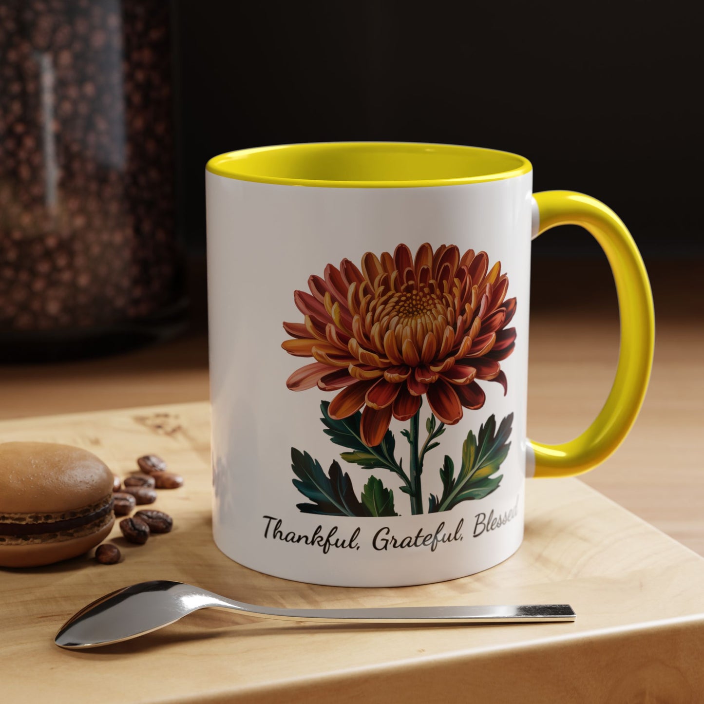 Accented Coffee Mug - Thankful, Grateful, Blessed