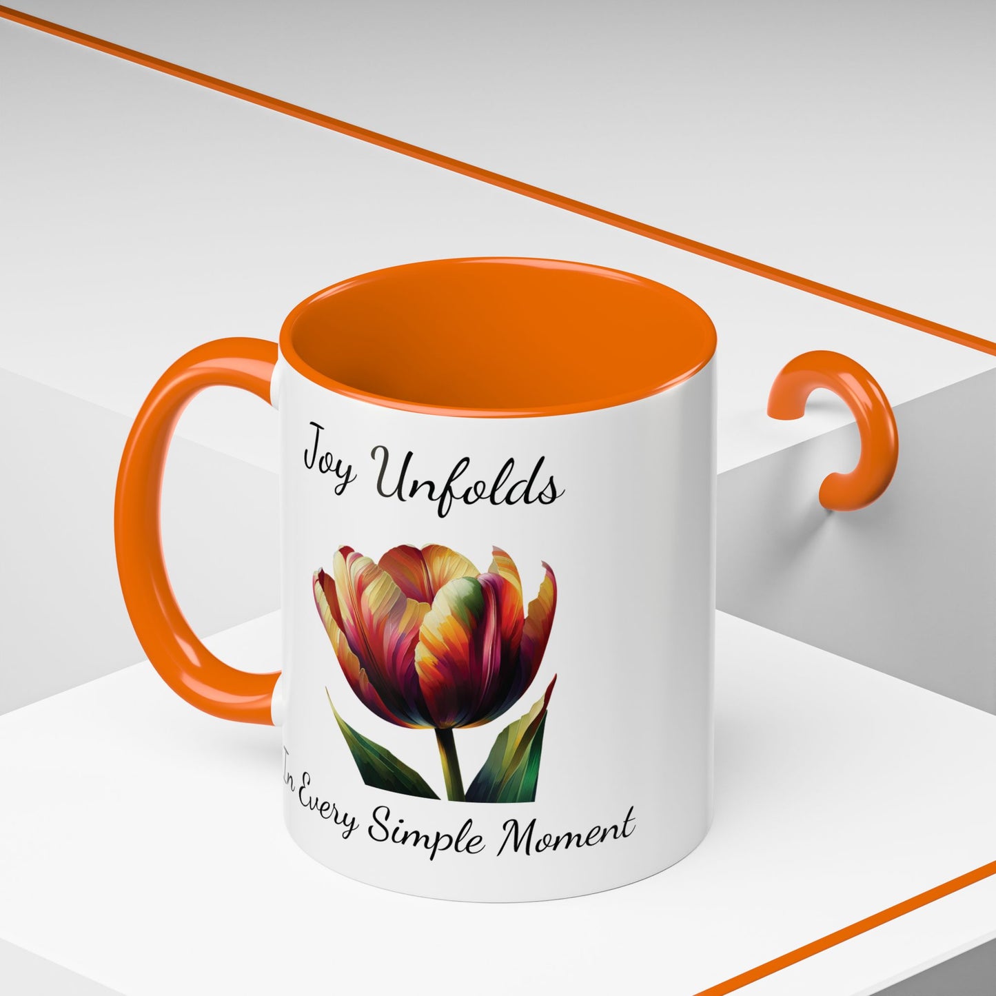Accented Coffee Mug - Joy Unfolds In Every Simple Moment