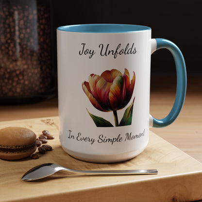 Accented Coffee Mug - Joy Unfolds In Every Simple Moment