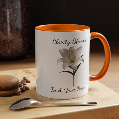 Accented Coffee Mug - Clarity Blooms In A Quiet Heart Lily
