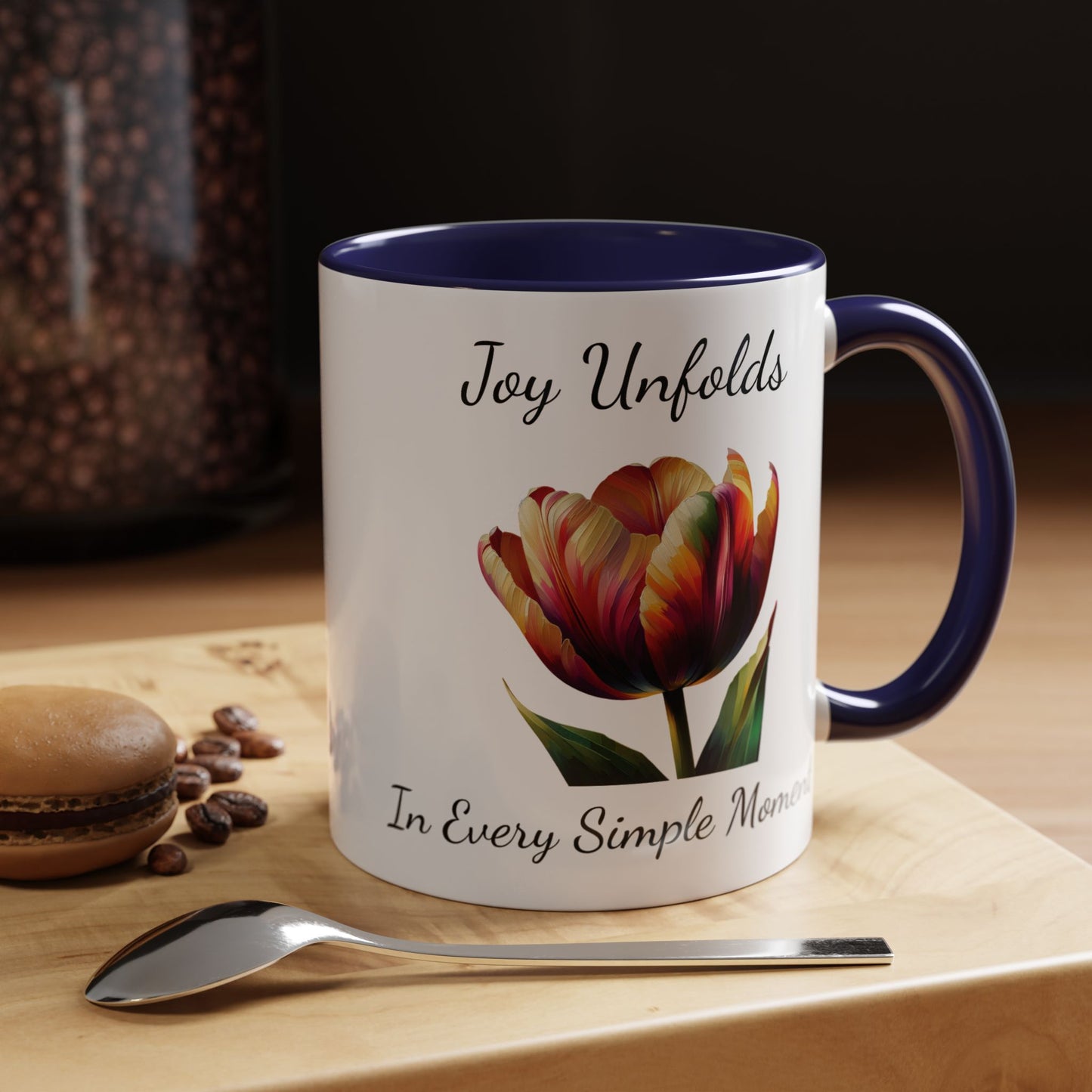 Accented Coffee Mug - Joy Unfolds In Every Simple Moment