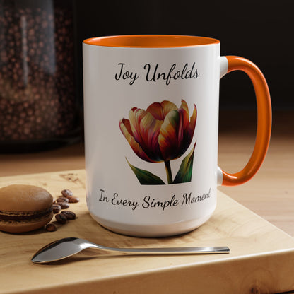 Accented Coffee Mug - Joy Unfolds In Every Simple Moment