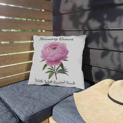 Pillow - Harmony Grows With Well Rooted Souls Peony