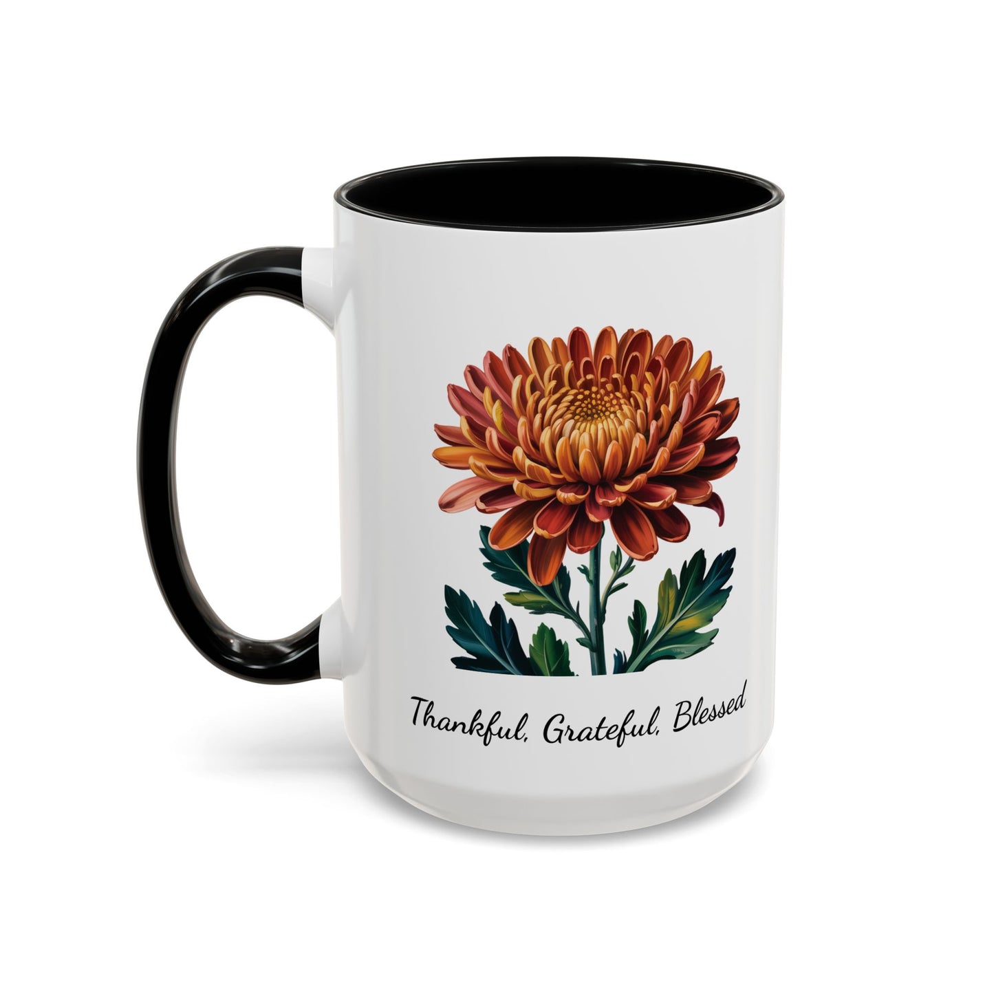 Accented Coffee Mug - Thankful, Grateful, Blessed