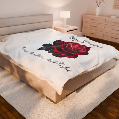 Hope Blooms Velveteen Plush Blanket