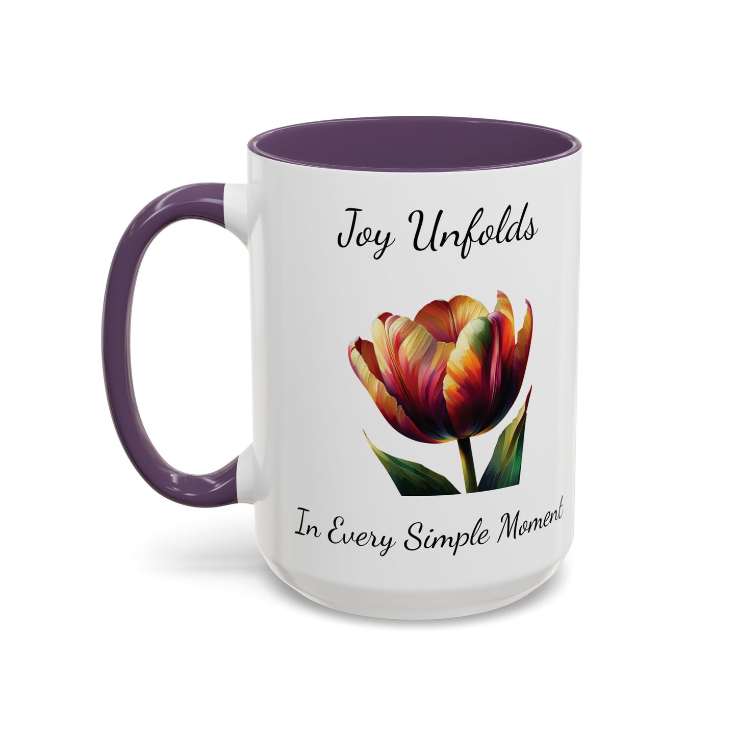 Accented Coffee Mug - Joy Unfolds In Every Simple Moment