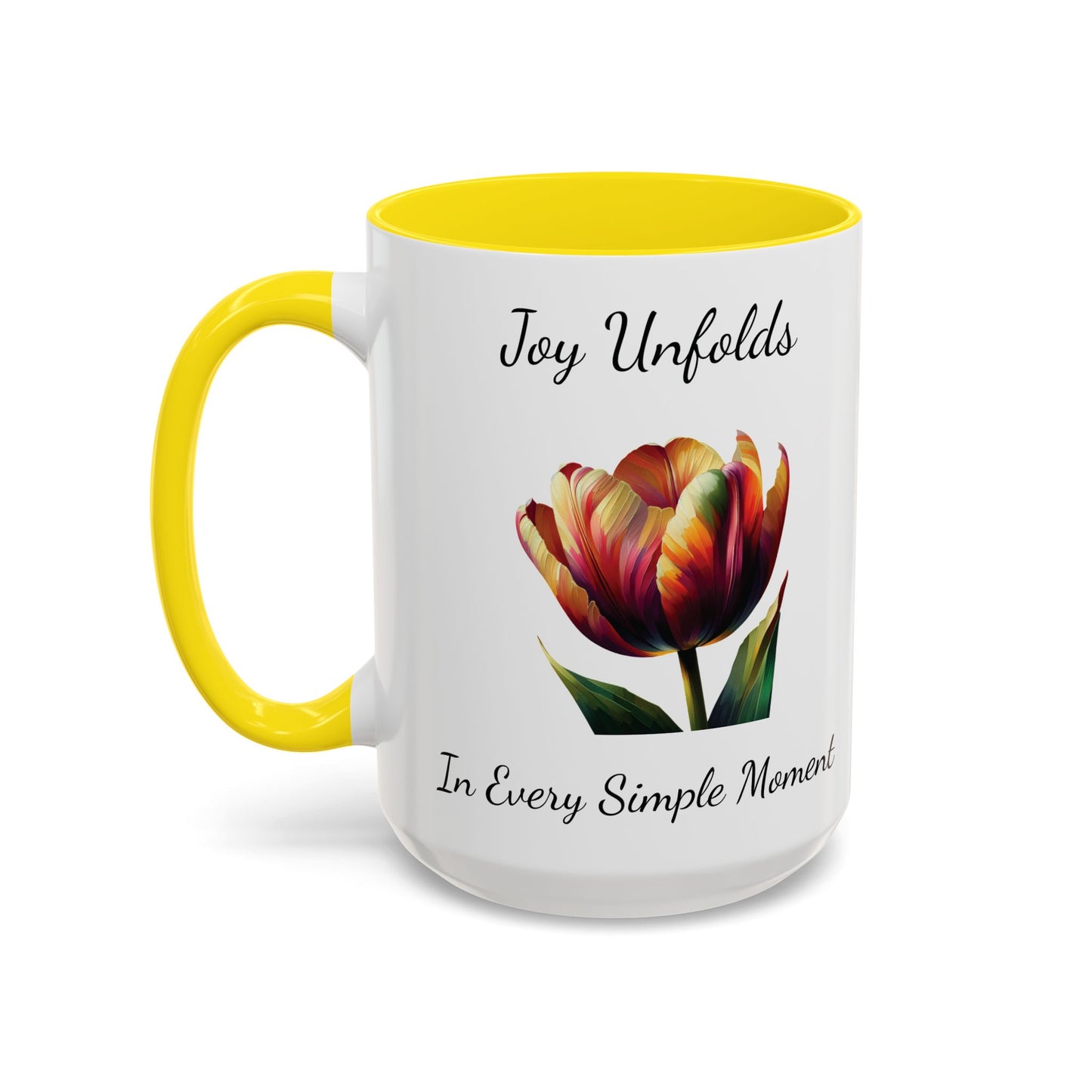 Accented Coffee Mug - Joy Unfolds In Every Simple Moment