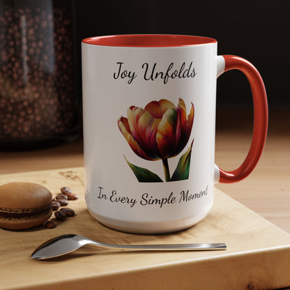 Accented Coffee Mug - Joy Unfolds In Every Simple Moment