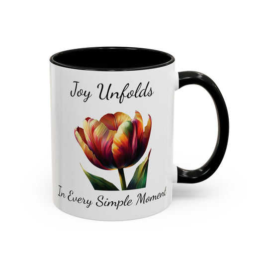 Accented Coffee Mug - Joy Unfolds In Every Simple Moment