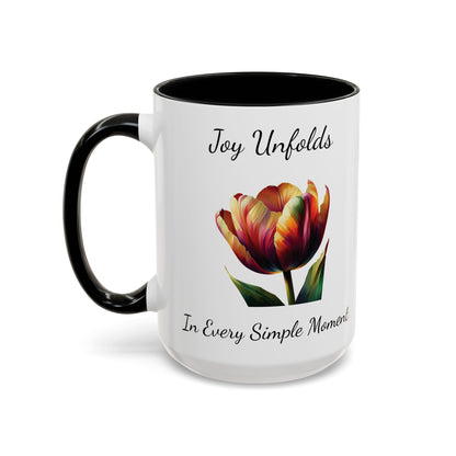 Accented Coffee Mug - Joy Unfolds In Every Simple Moment