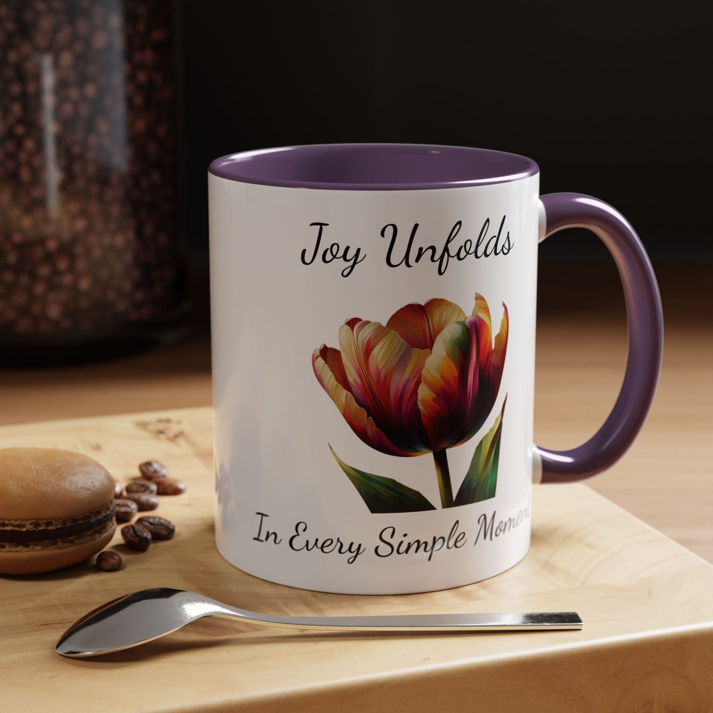 Accented Coffee Mug - Joy Unfolds In Every Simple Moment