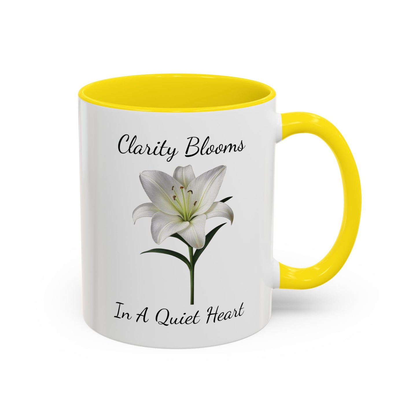 Accented Coffee Mug - Clarity Blooms In A Quiet Heart Lily