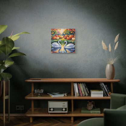 Autumn Swans Canvas Wall Art