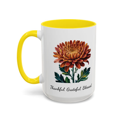 Accented Coffee Mug - Thankful, Grateful, Blessed