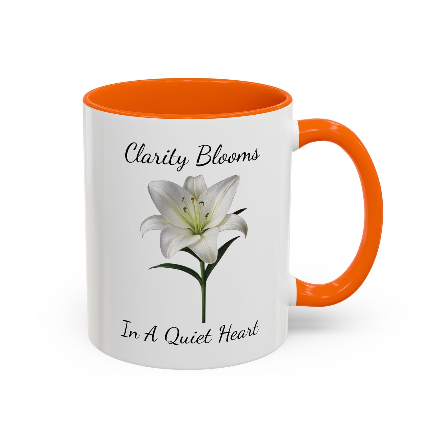 Accented Coffee Mug - Clarity Blooms In A Quiet Heart Lily