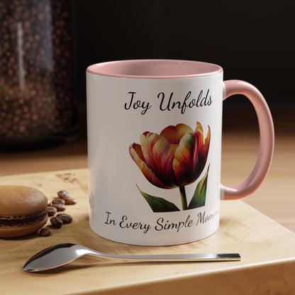 Accented Coffee Mug - Joy Unfolds In Every Simple Moment