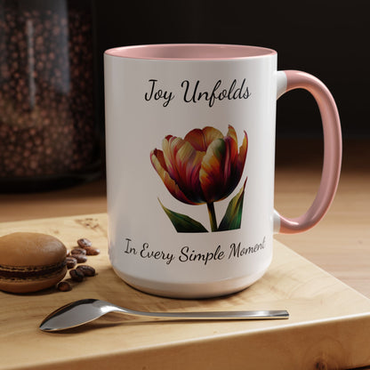 Accented Coffee Mug - Joy Unfolds In Every Simple Moment