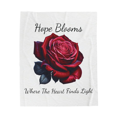 Hope Blooms Velveteen Plush Blanket