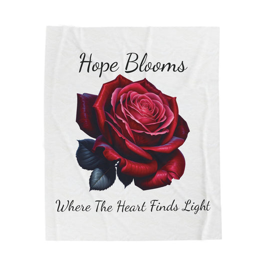 Hope Blooms Velveteen Plush Blanket