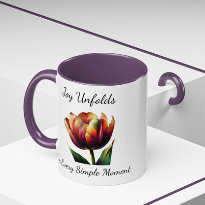 Accented Coffee Mug - Joy Unfolds In Every Simple Moment