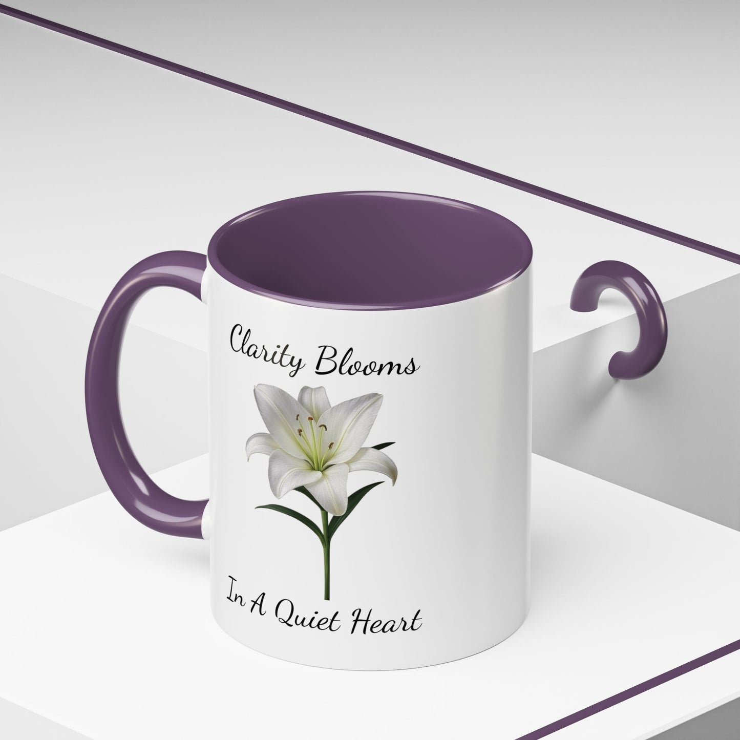 Accented Coffee Mug - Clarity Blooms In A Quiet Heart Lily