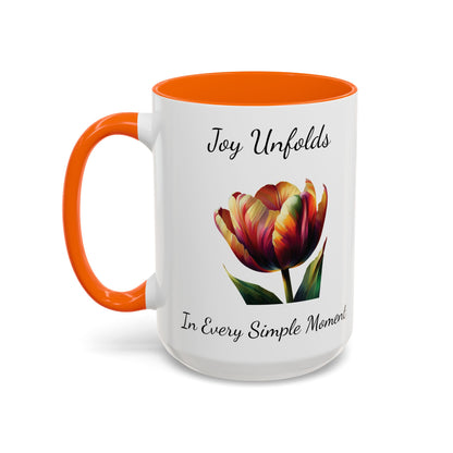 Accented Coffee Mug - Joy Unfolds In Every Simple Moment