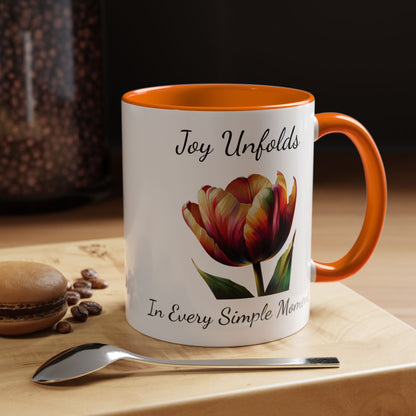 Accented Coffee Mug - Joy Unfolds In Every Simple Moment