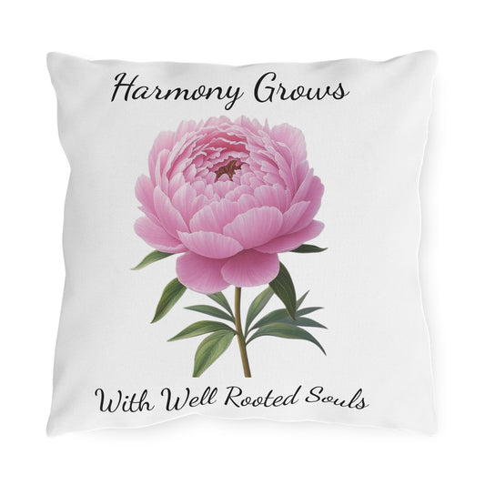 Pillow - Harmony Grows With Well Rooted Souls Peony