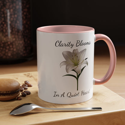 Accented Coffee Mug - Clarity Blooms In A Quiet Heart Lily