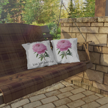 Pillow - Harmony Grows With Well Rooted Souls Peony