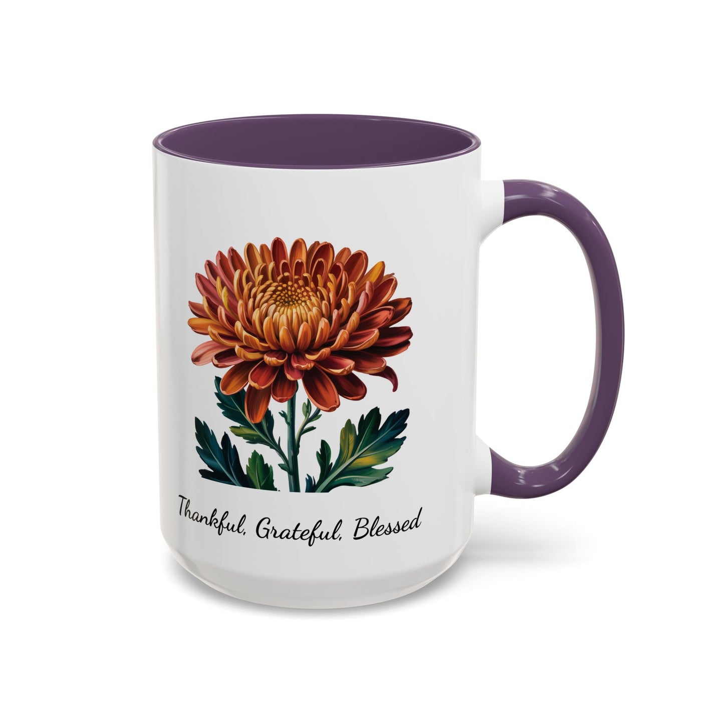 Accented Coffee Mug - Thankful, Grateful, Blessed