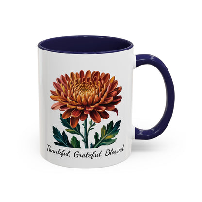 Accented Coffee Mug - Thankful, Grateful, Blessed