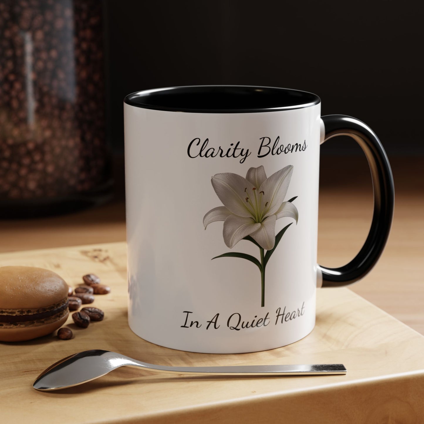 Accented Coffee Mug - Clarity Blooms In A Quiet Heart Lily