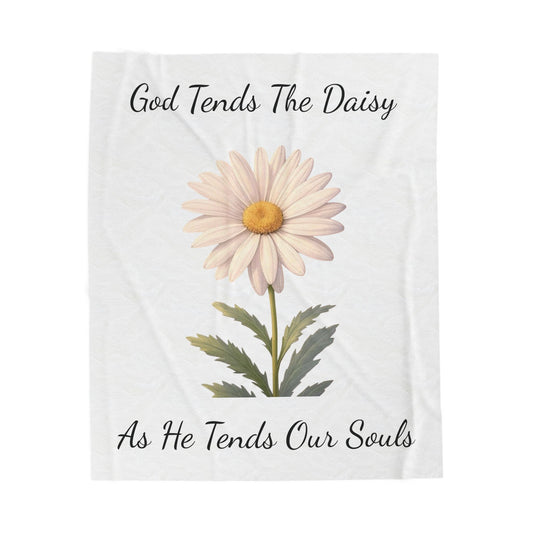 Daisy Velveteen Plush Blanket